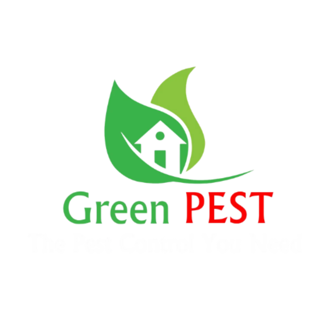 Green Pest Solutions logo with green leaf and red text.